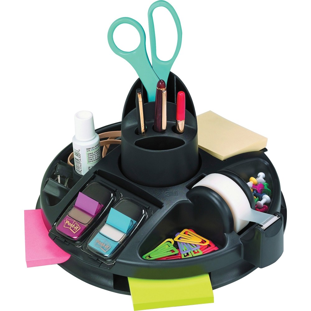 Post-it Rotary Desktop Organizer, Black