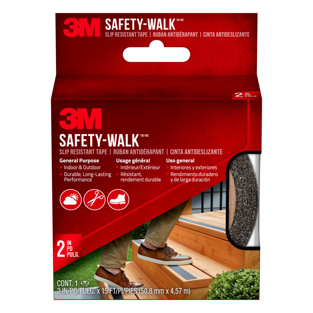 3M Safety-Walk Slip Resistant Tape, 610B-R2X180, Black, 2 in x 15 ft