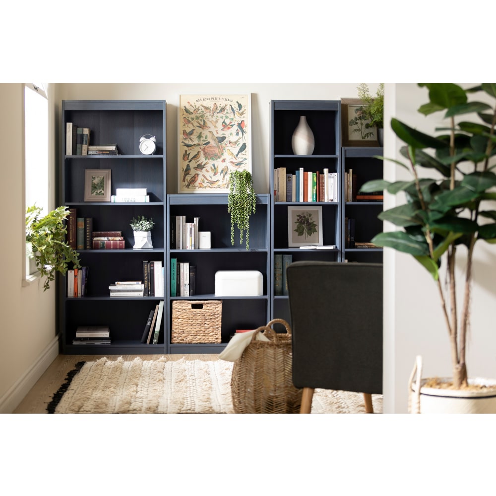 South Shore Axess 68-3/4inH 5-Shelf Narrow Bookcase, Blueberry