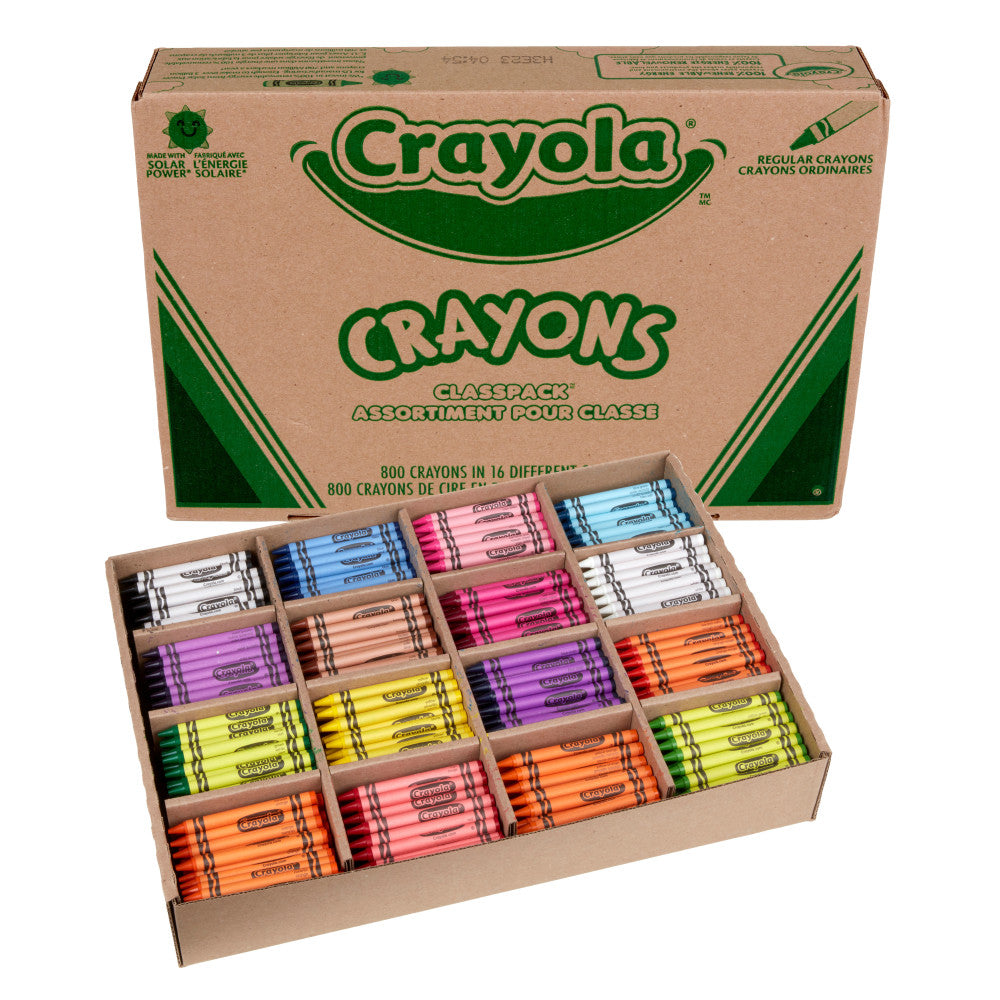 Crayola Classpack Standard Crayons, 16 Assorted Colors, Pack Of 800 Crayons