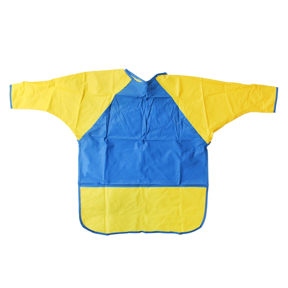 Peerless Plastics KinderMat KinderSmocks, Blue/Yellow, Pack Of 3 Smocks