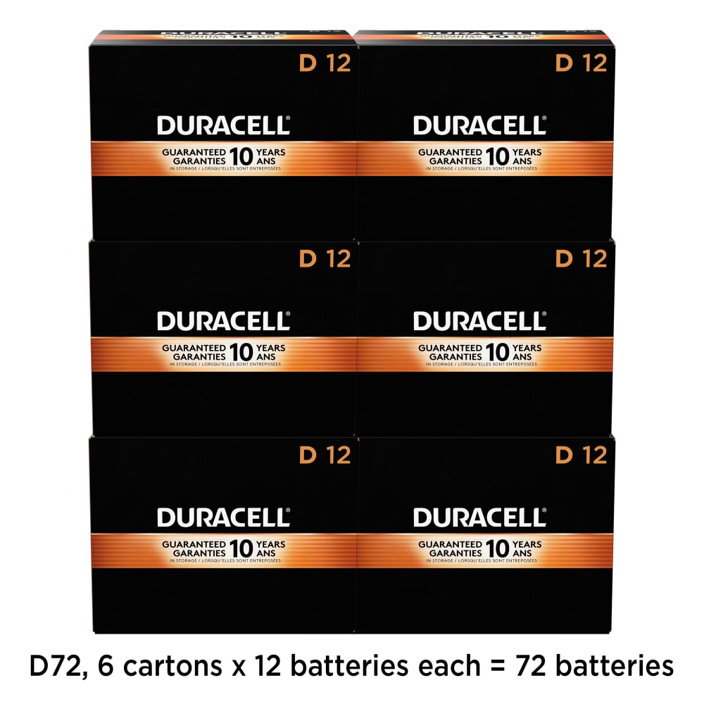 Duracell Coppertop D Alkaline Batteries, Box Of 12, Case Of 6 Boxes