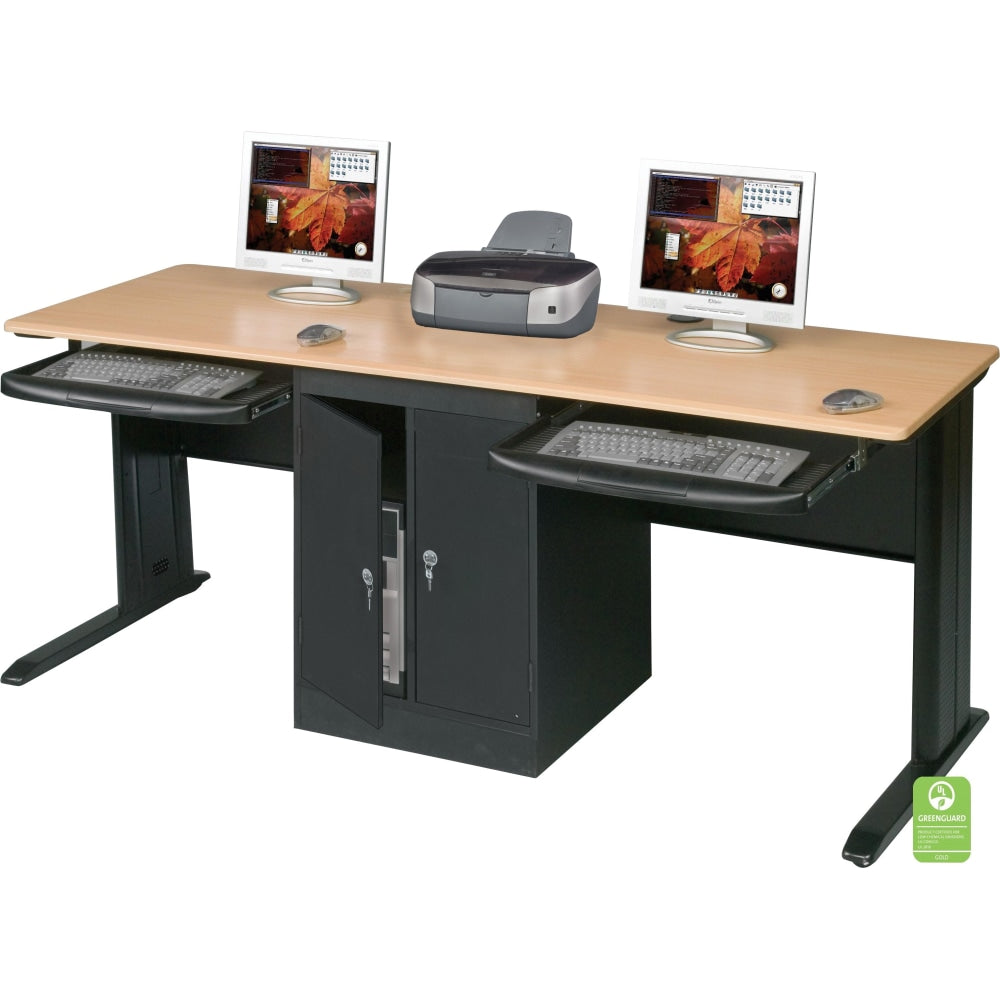 Balt LX 72 Workstation - Teak - Rectangle Top - 72in Table Top Width x 24in Table Top Depth x 0.75in Table Top Thickness - Assembly Required - Steel, Polyvinyl Chloride (PVC)