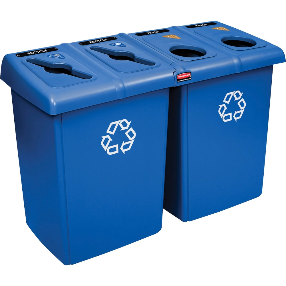 Rubbermaid 92-Gallon Glutton Recycling Station, Blue