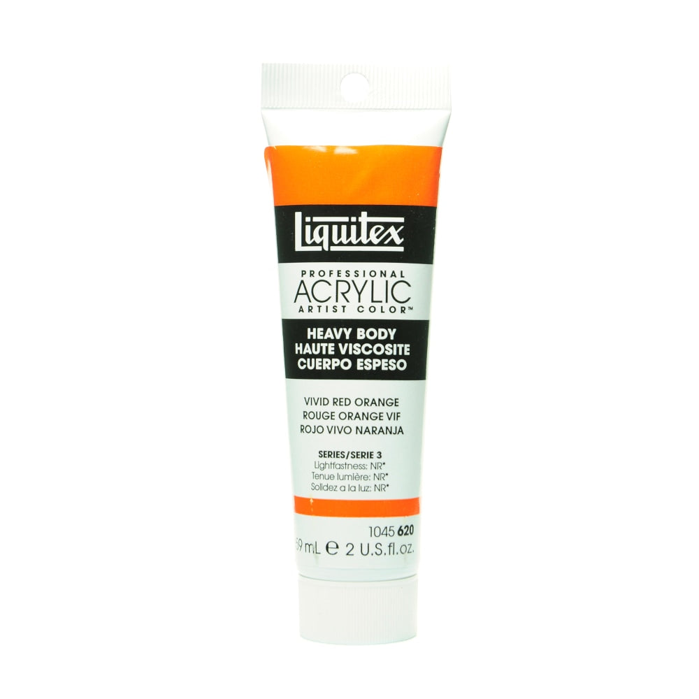 Liquitex Heavy Body Professional Artist Acrylic Colors, 2 Oz, Vivid Red Orange, Pack Of 2