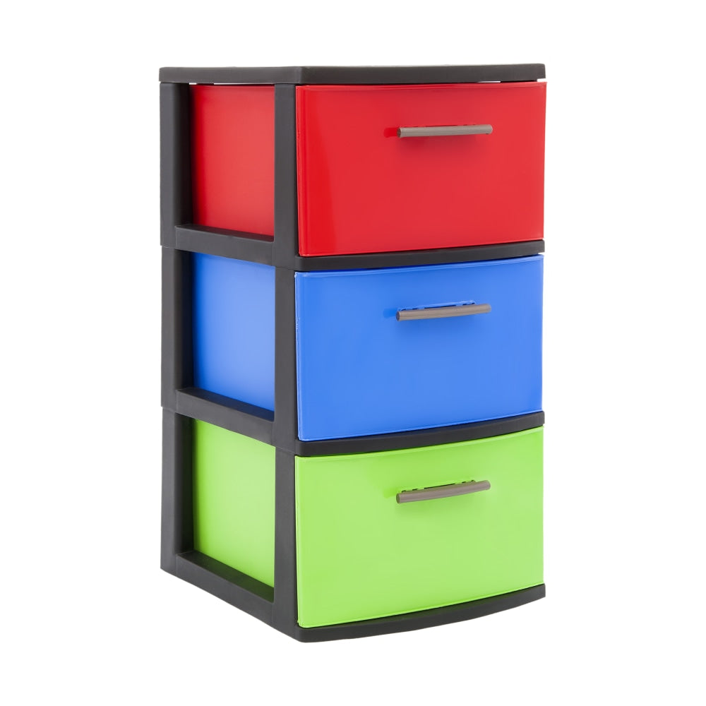 Inval By MQ Polypropylene Resin Storage Cabinet, 3 Drawers, 23-15/16inH x 13inW x 15inD, Multicolor