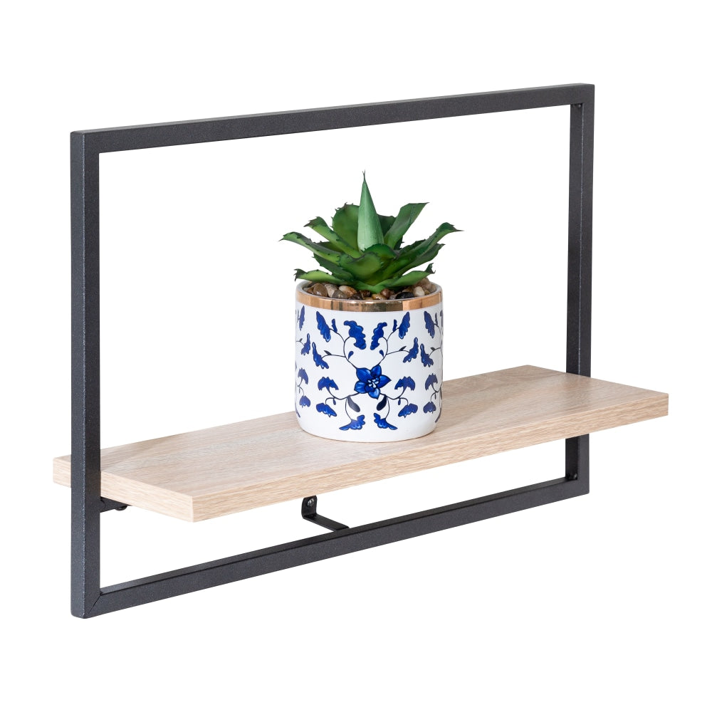 Honey Can Do Horizontal Floating Wall Shelf, Black