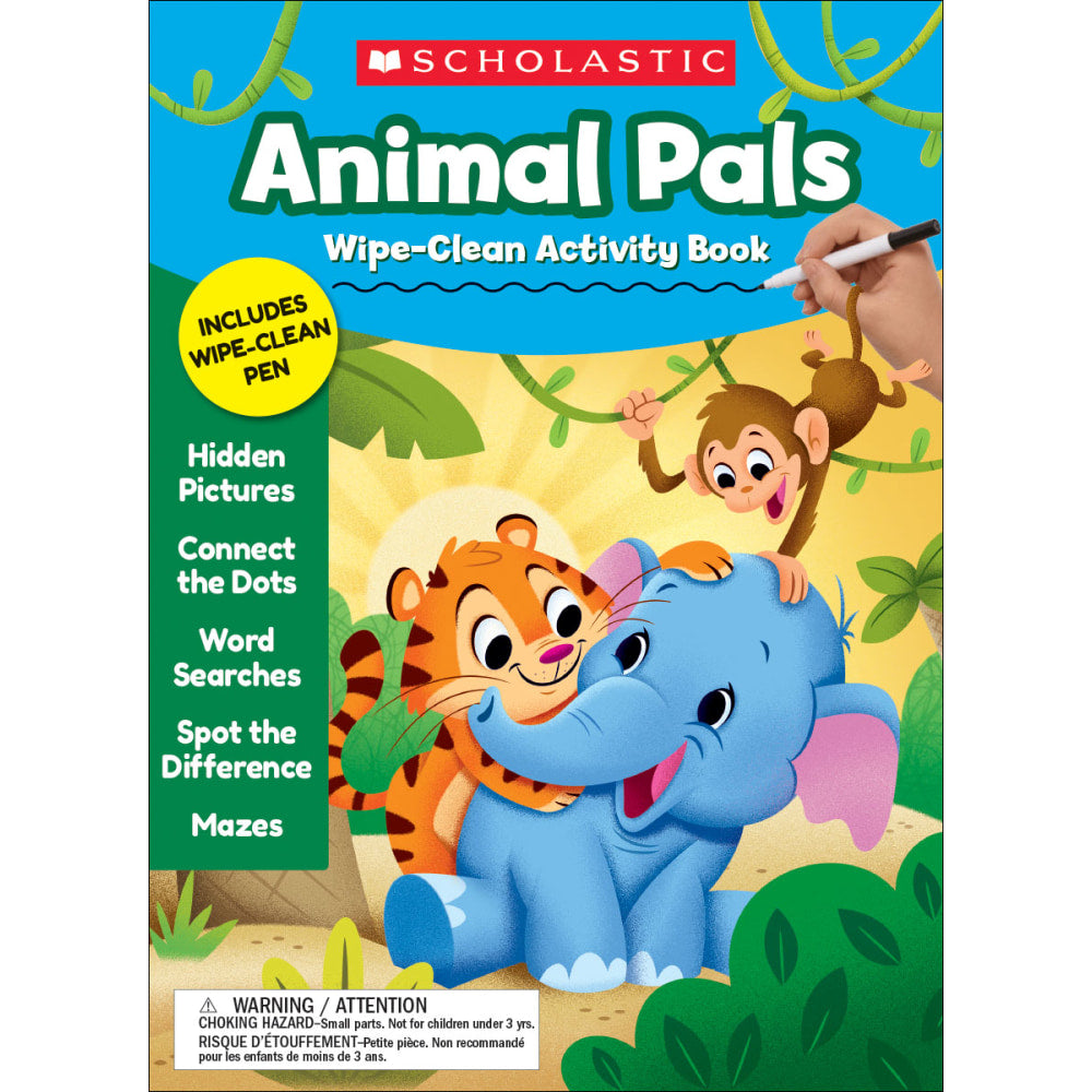 Scholastic Animal Pals Wipe-Clean Activity Book, Preschool - Grade 1