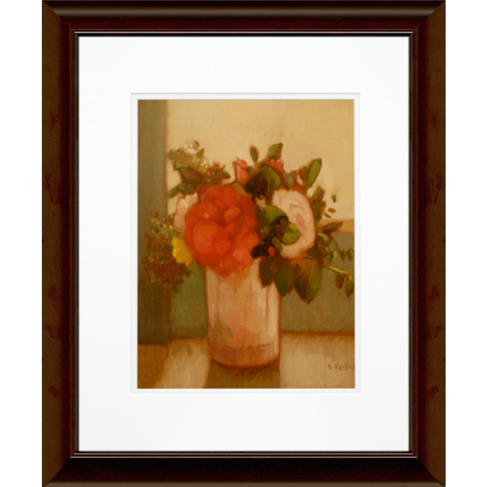 Timeless Frames Floral Katrina Brown Wall Artwork, 20in x 16in, Red And White Flowers II