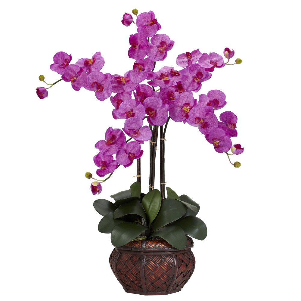 Nearly Natural 31inH Silk Phalaenopsis Arrangement With Decorative Pot, Orchid