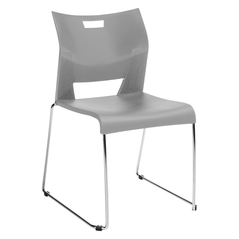 Global Duet Stacking Chair, 33 1/4inH x 20 1/2inW x 23inD, Ivory Cloud/Chrome