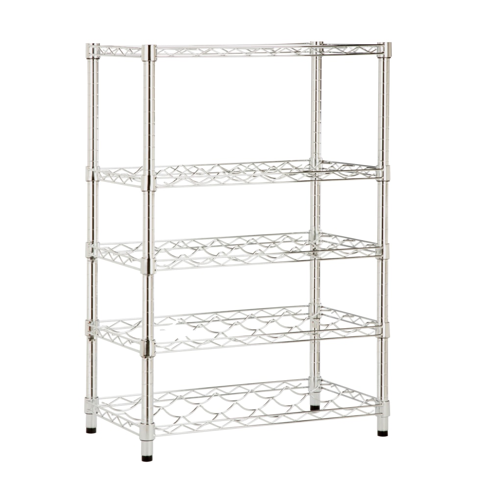 Honey-Can-Do Steel Adjustable Wine Rack, 4-Tiers, Chrome