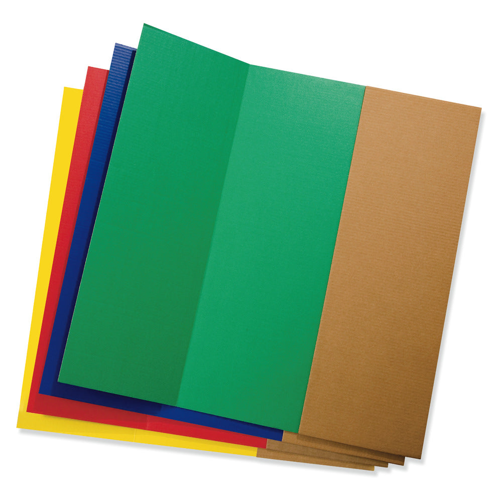 Pacon 80% Recycled Single-Walled Tri-Fold Presentation Boards, 48in x 36in, Assorted Colors, Carton Of 4