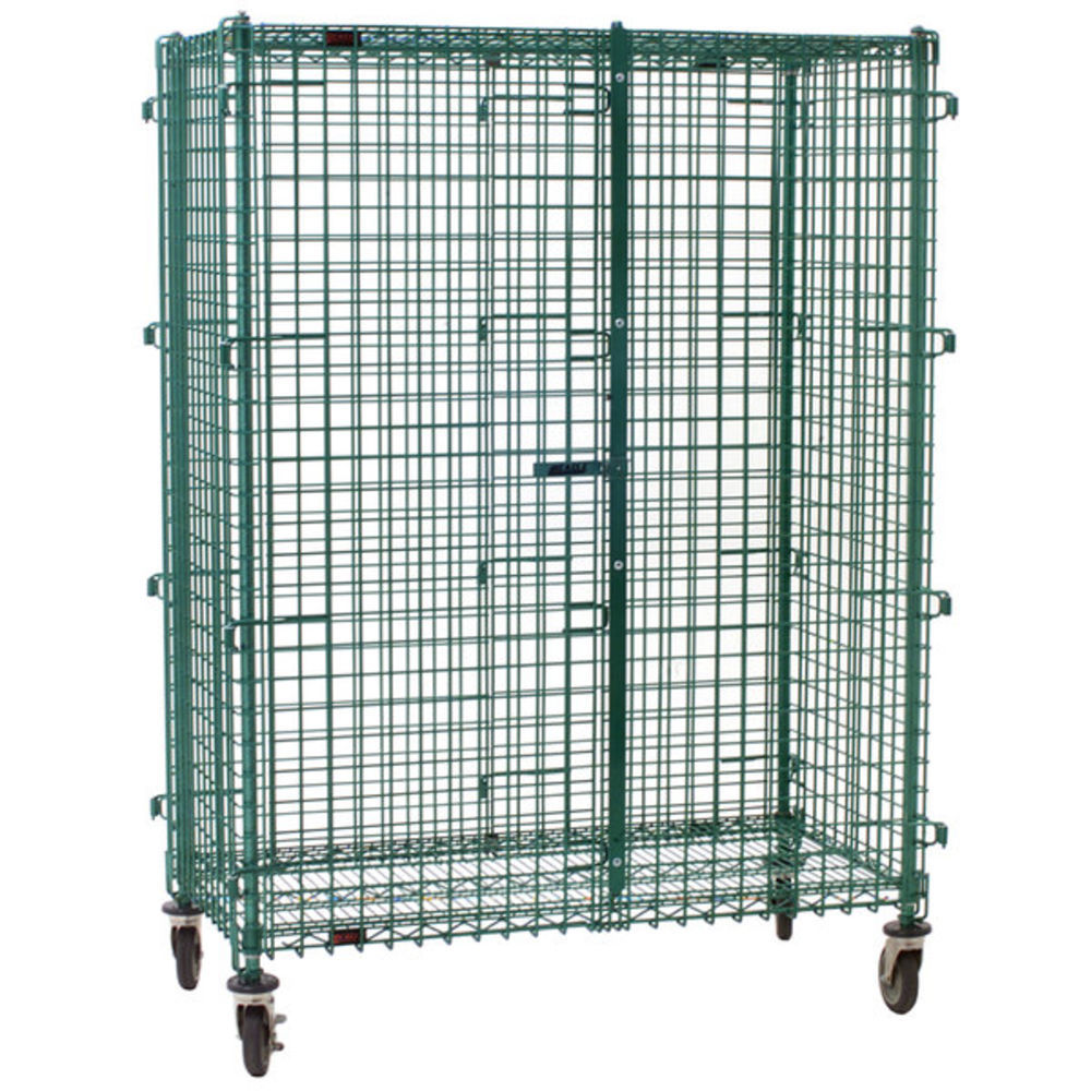 Quantum Proform 2-Shelf Wire Security Cart, 24in x 60in x 69in, Green