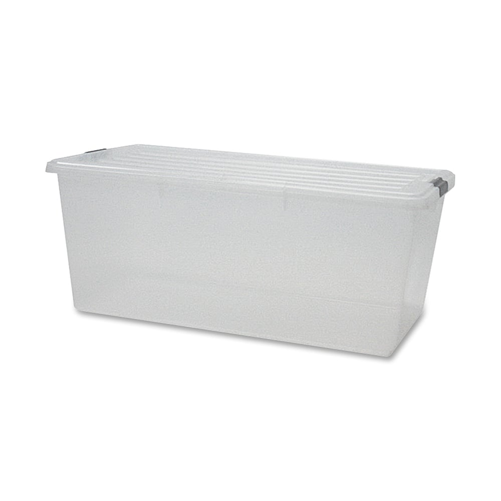 Iris Storage Boxes With Lift-Off Lids, 33 1/2in x 17 3/16in x 13in, Clear, Case Of 4