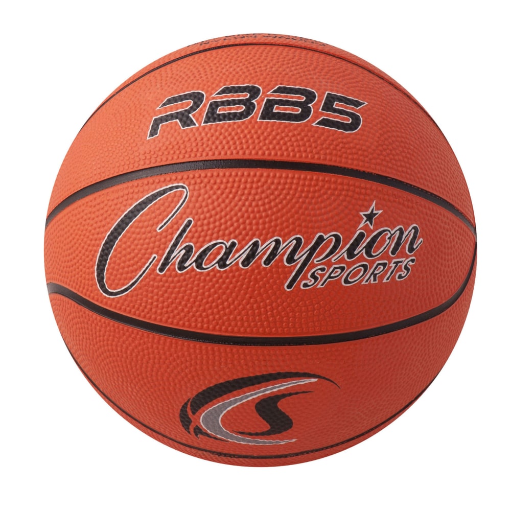 Champion Sports Rubber Basketballs, Mini Size 3, Orange/Black, Pack Of 3 Balls