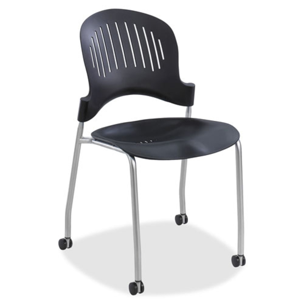 Safco Zippi Stack Chair, Silver/Black, Set Of 2