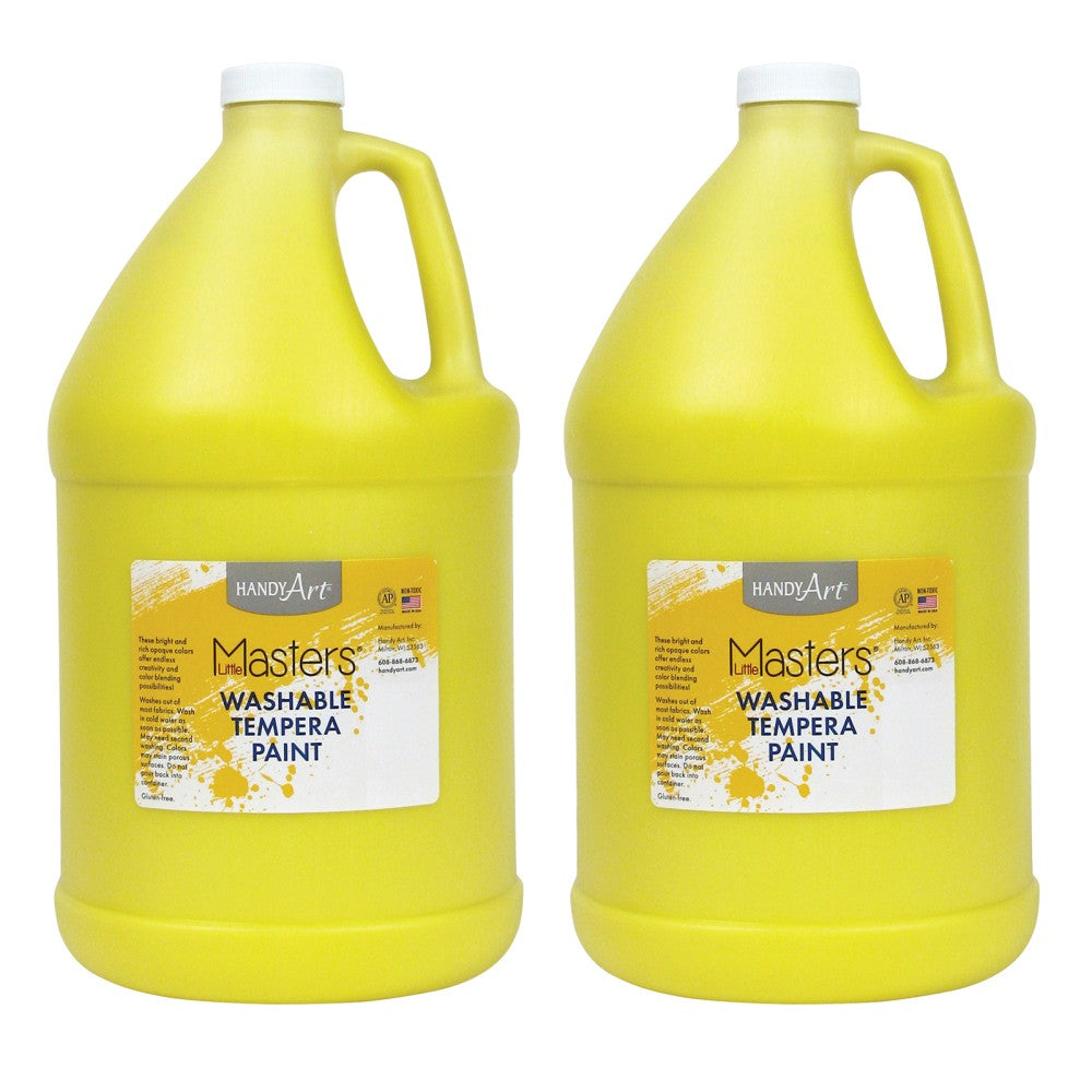 Little Masters Washable Tempera Paint, 128 Oz, Yellow, Pack Of 2