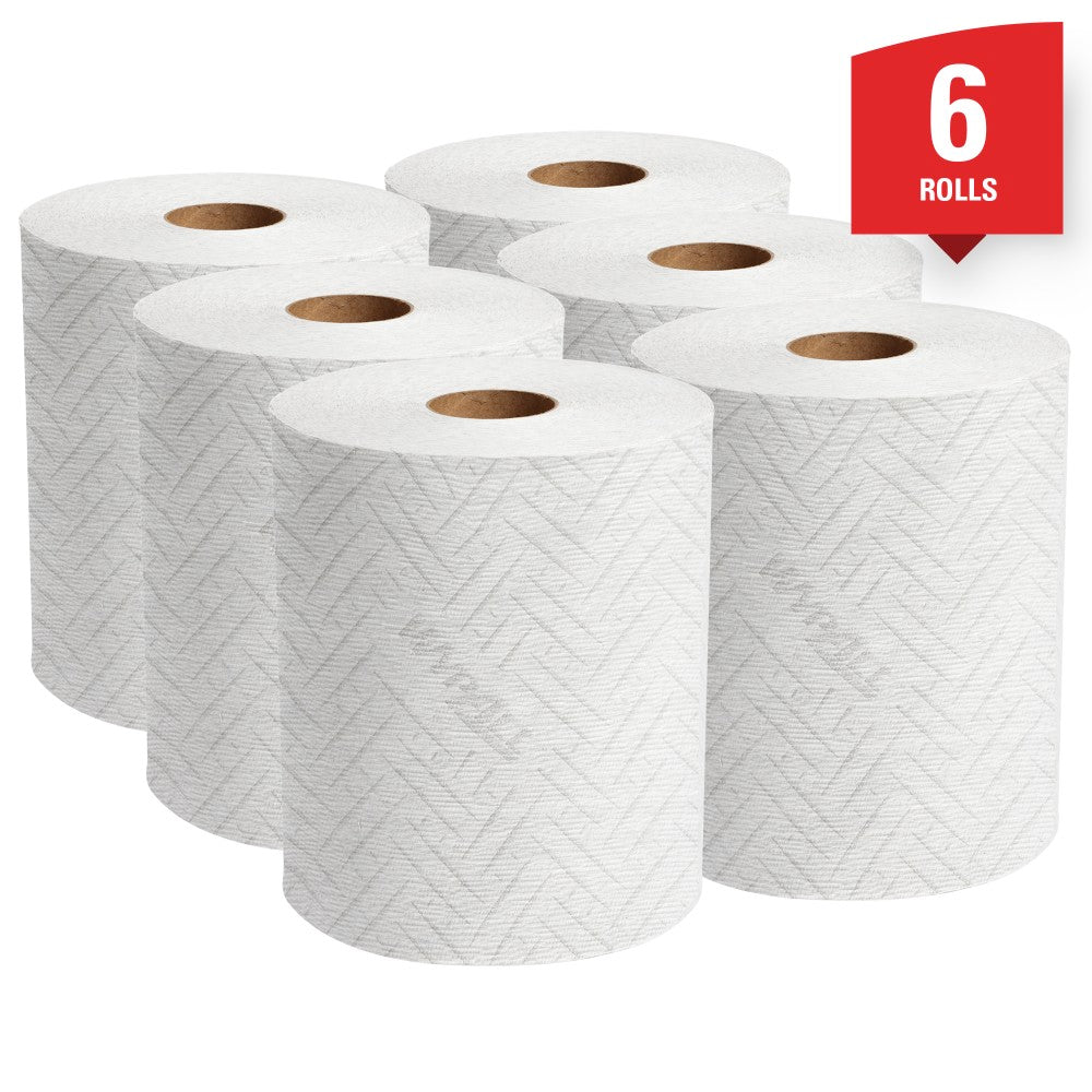 WypAll Reach Center-Pull Roll Towel for WypAll Reach Dispensers, White, 340 Sheets Per Roll, Case Of 6 Rolls