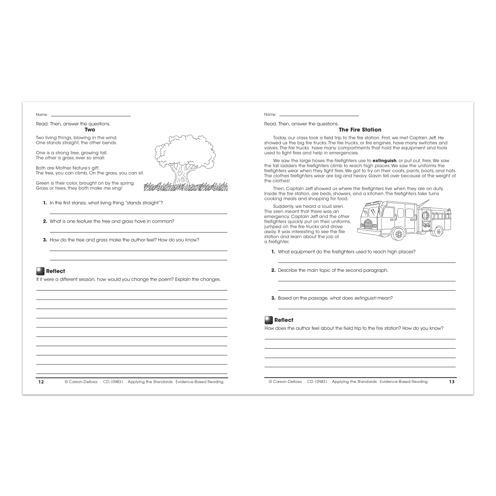 Carson-Dellosa Evidence-Based Reading Workbook, Grade 2