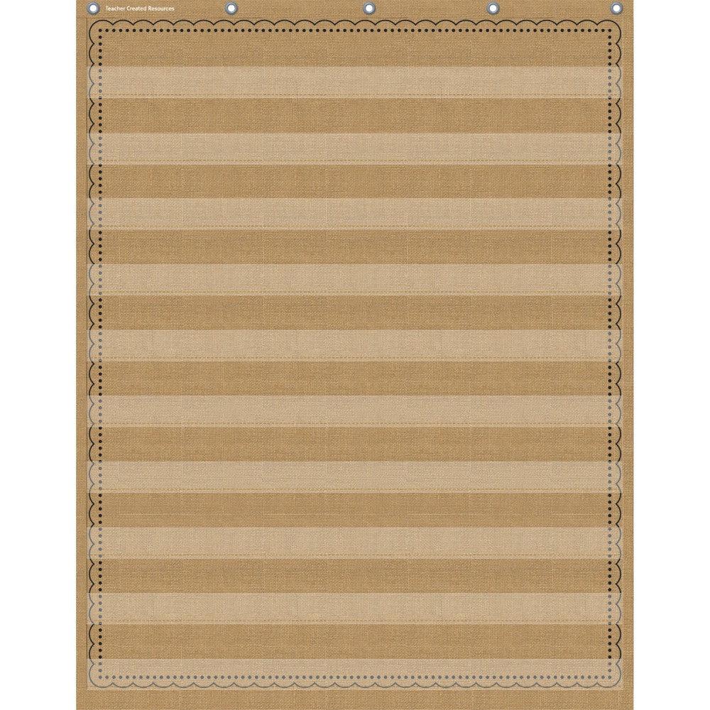 Teacher Created Resources 10-Pocket Pocket Chart, 34in x 44in, Burlap