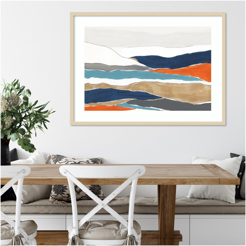 Amanti Art Orange Rolling Hills II by PI Studio Wood Framed Wall Art Print, 41inW x 30inH, Natural