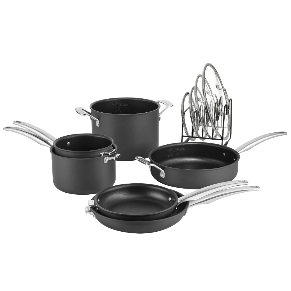 Cuisinart Anodized Non-Stick 11-Piece Cookware Set, Dark Brown