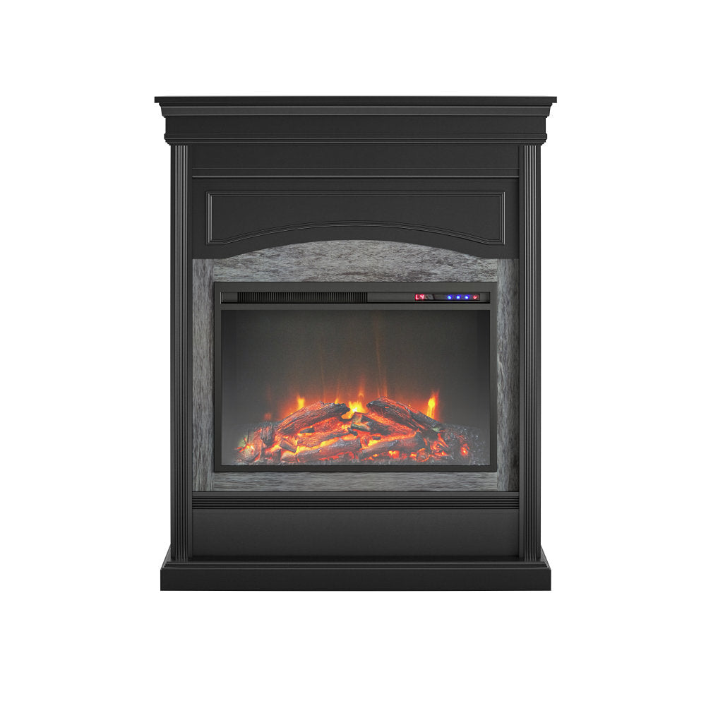 Ameriwood Home Lamont Electric Fireplace, 44-3/4inH x 40-1/2inW x 12-1/2inD, Black