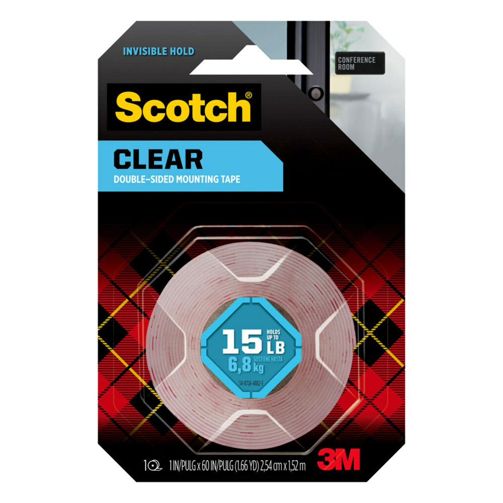 Scotch Permanent Double-Sided Tape, 1in x 60in