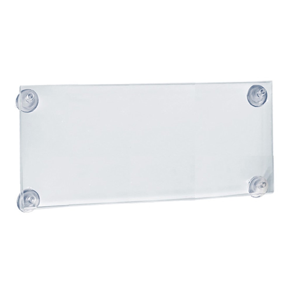 Azar Displays Acrylic Sign Frames With Suction Cups, 8-1/2inH x 14inW x 1/4inD, Clear, Pack Of 2 Frames