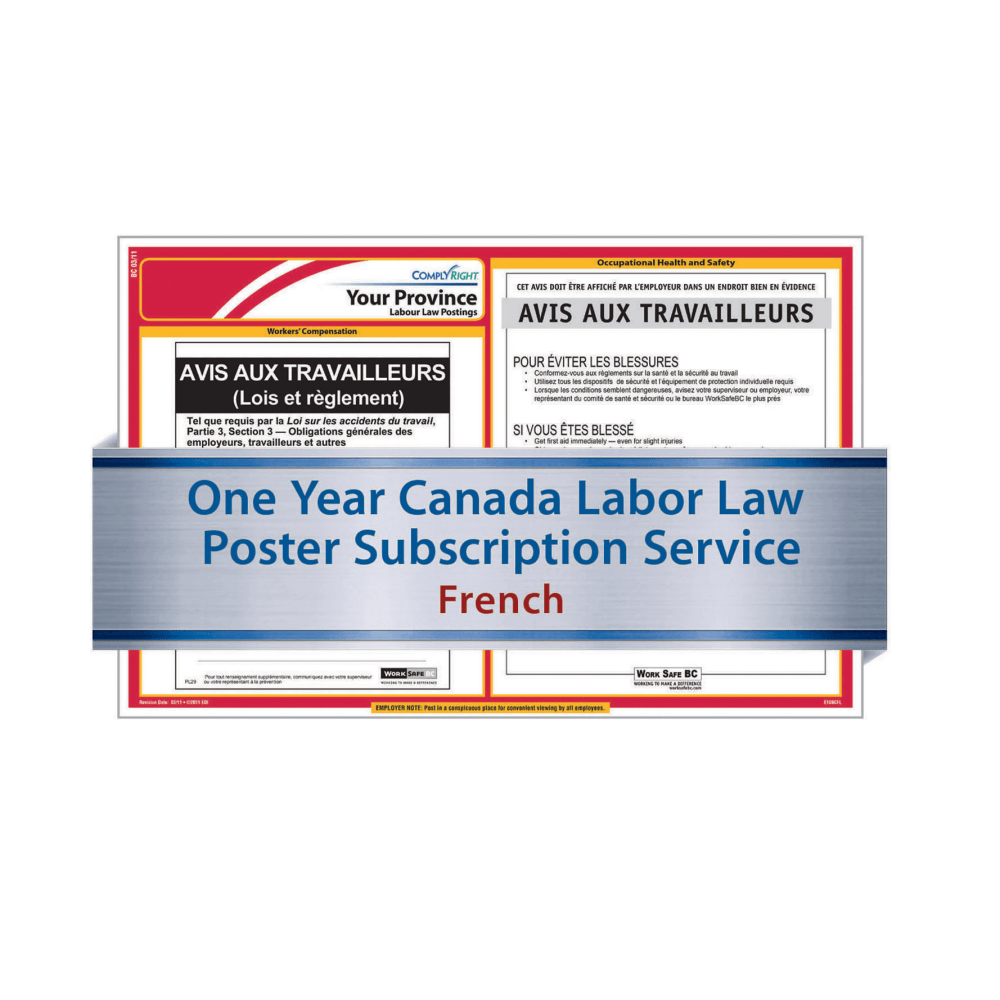 ComplyRight Canadian Federal and Province Labor Law 1-Year Poster Service, French, New Brunswick