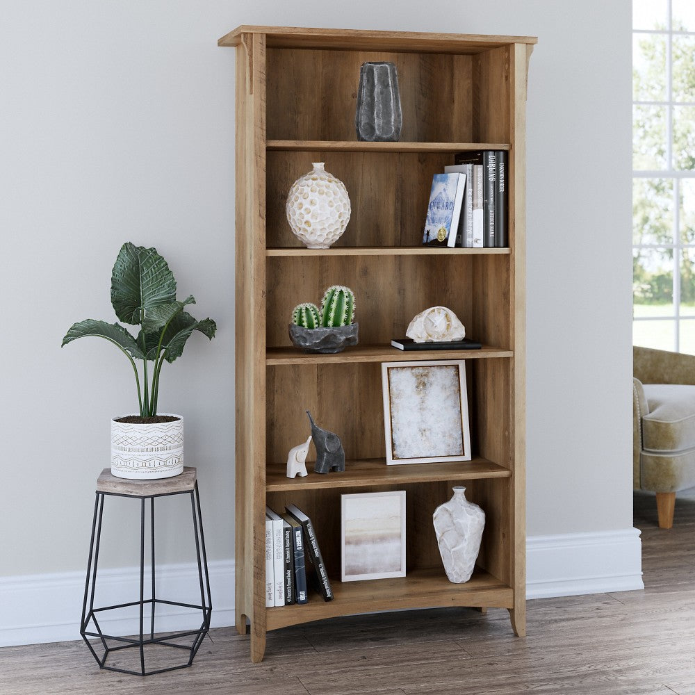 Bush Furniture Salinas 63inH 5-Shelf Bookcase, Reclaimed Pine, Standard Delivery