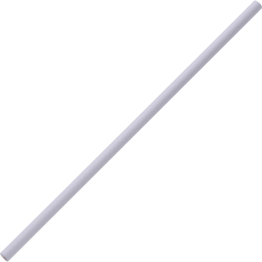 Genuine Joe Unwrapped Paper Straw - 500 Straws per Box