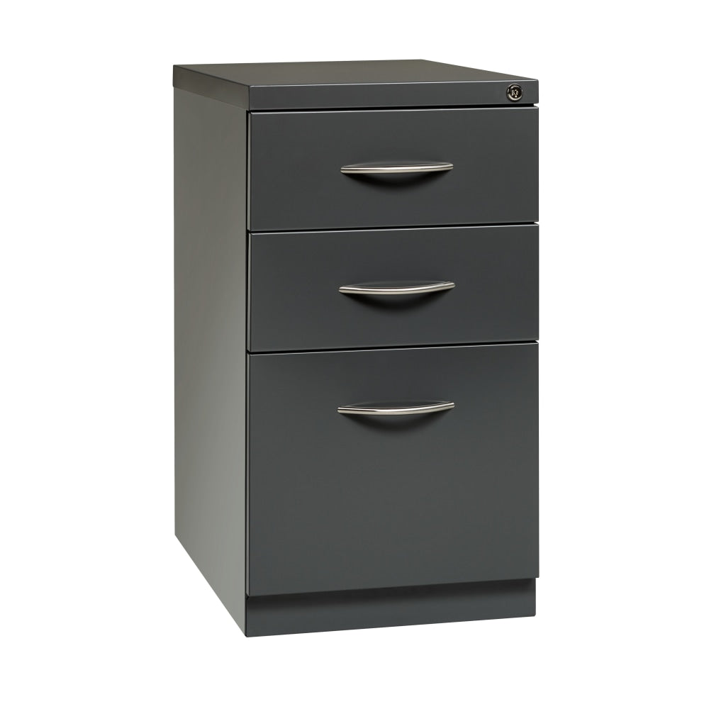 Hirsh 23inD Vertical 3-Drawer Mobile Pedestal File Cabinet, Charcoal