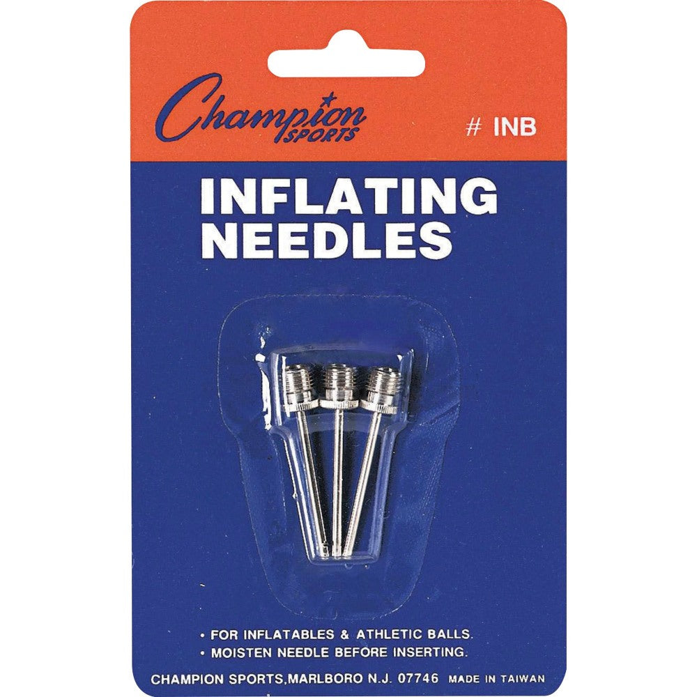 Champion Sports Inflating Needles Retail Pack - for Inflator - Nickel Plated - Silver