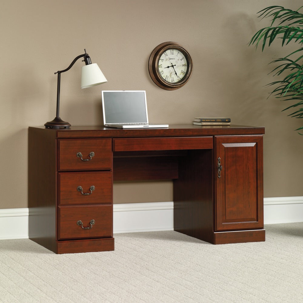 Sauder Heritage Hill 60inW Desk Computer Credenza, Classic Cherry