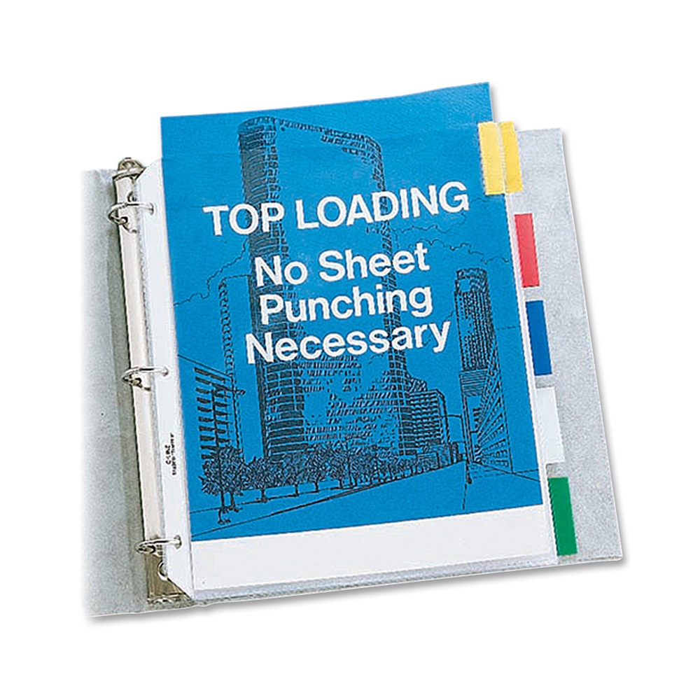 C-Line Top-Loading Sheet Protectors With Tab Inserts, 8 1/2in x 11in, 8-Tab, Clear