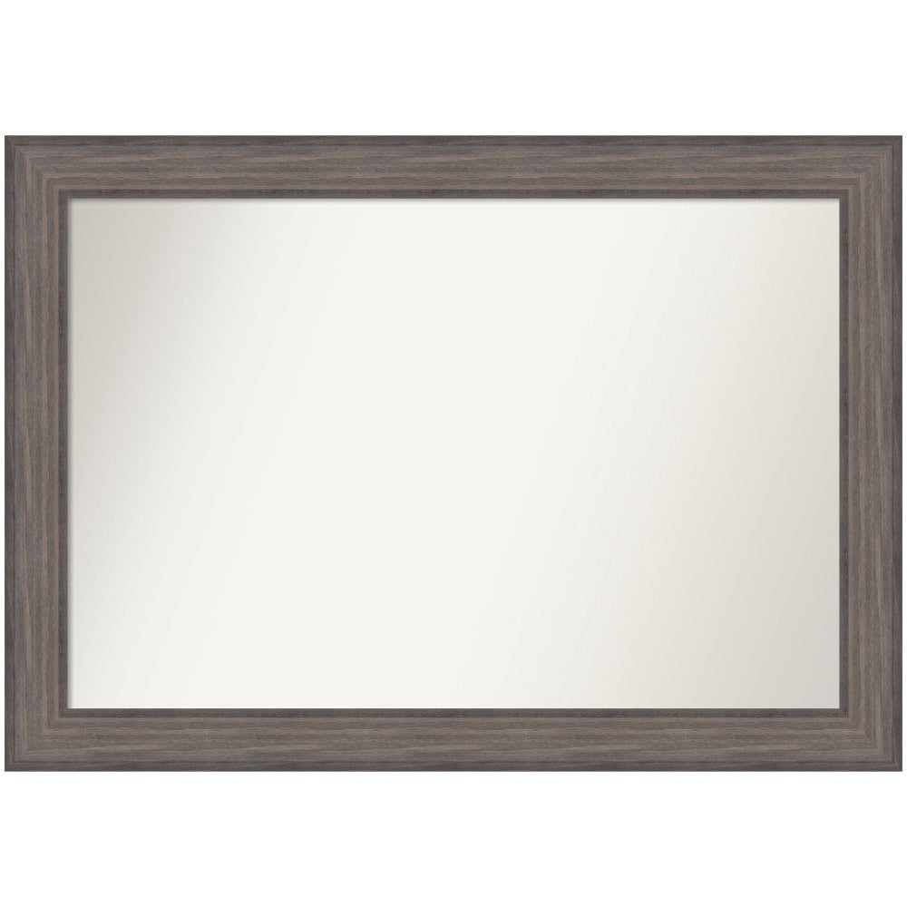 Amanti Art Non-Beveled Rectangle Framed Bathroom Wall Mirror, 29in x 41in, Country Barnwood