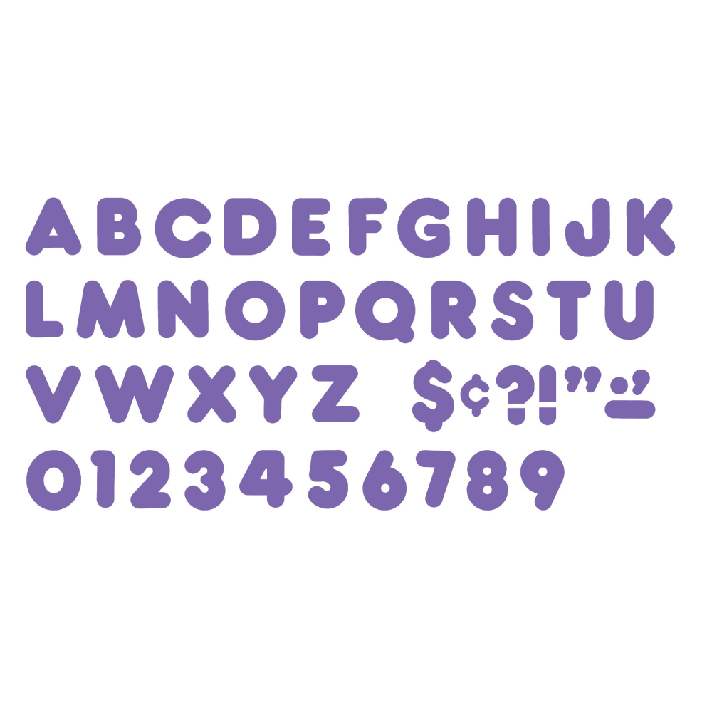 TREND Ready Letters, 4in, Casual Uppercase, Purple, Set Of 6 Packs