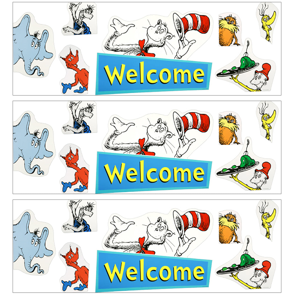 Eureka School Welcome Go-Arounds, Dr. Seuss, 8 Pieces Per Set, Pack Of 3 Sets