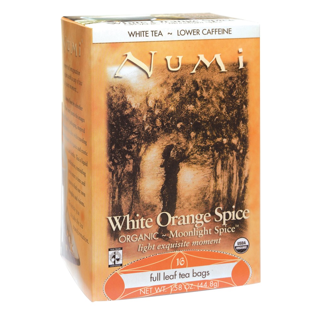 Numi Organic Orange Spice White Tea, Box Of 16