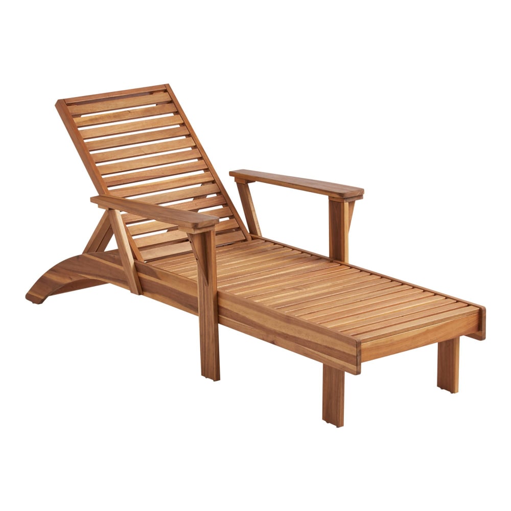 Linon Keir Outdoor Chaise, Natural/Antique White