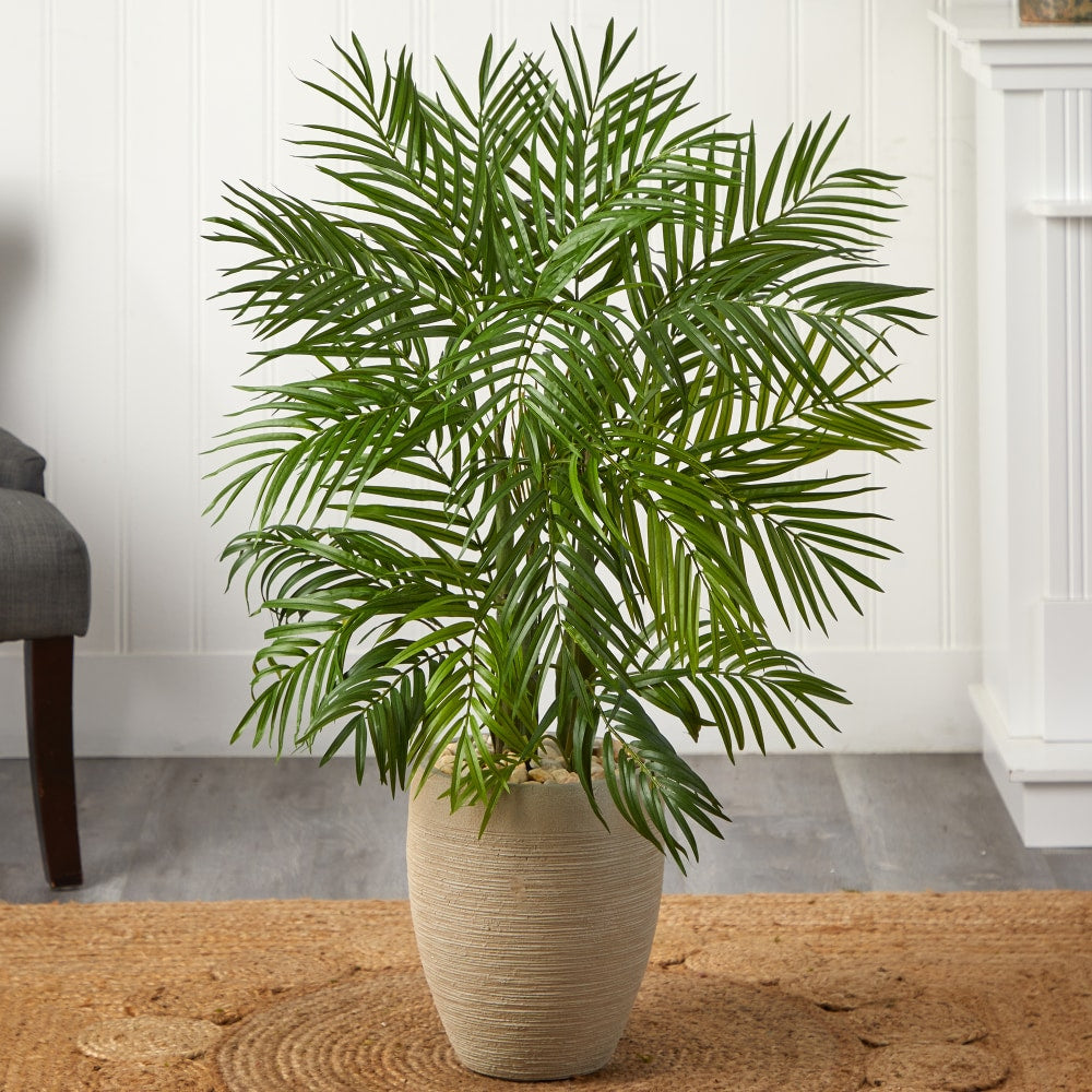 Nearly Natural Areca Palm 48inH Artificial Tree With Planter, 48inH x 30inW x 27inD, Green