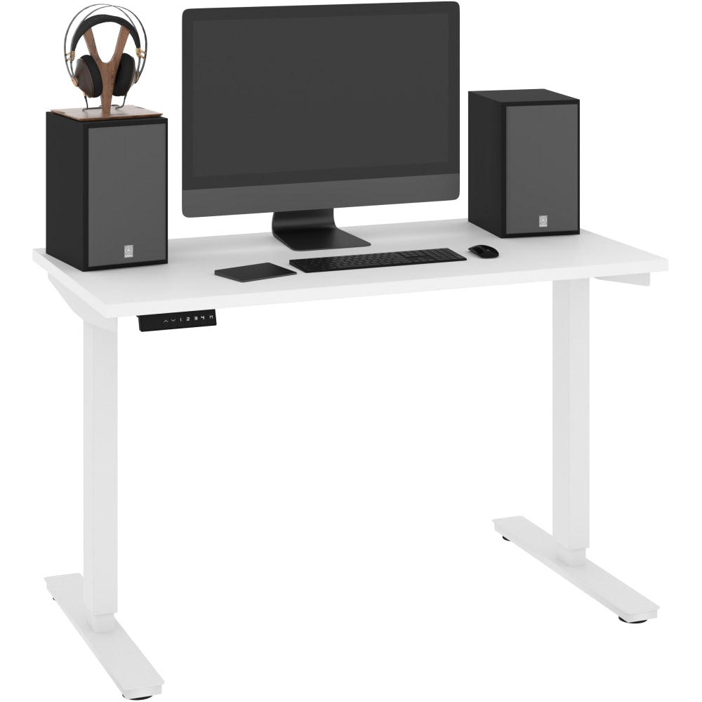 Bestar Universel Electric 48inW Height-Adjustable Standing Desk, Electric, White