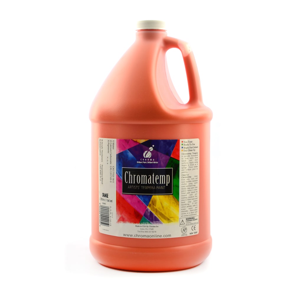 Chroma ChromaTemp Artists Tempera Paint, 1 Gallon, Orange