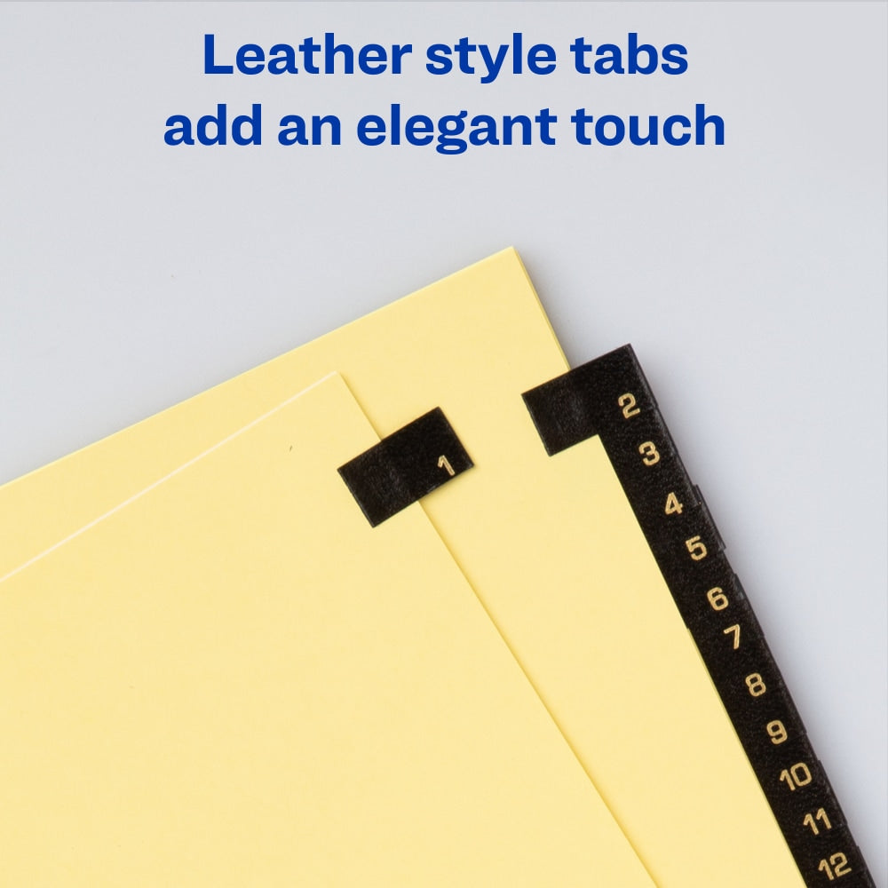 Avery Black Leather Tab Dividers, 1-31