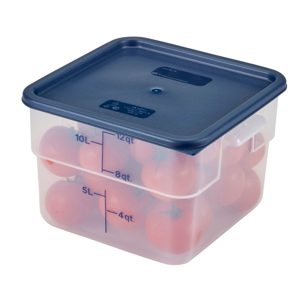 Cambro CamSquare Lids For 12/18/22 Qt Storage Containers, Midnight Blue, Pack Of 6 Lids