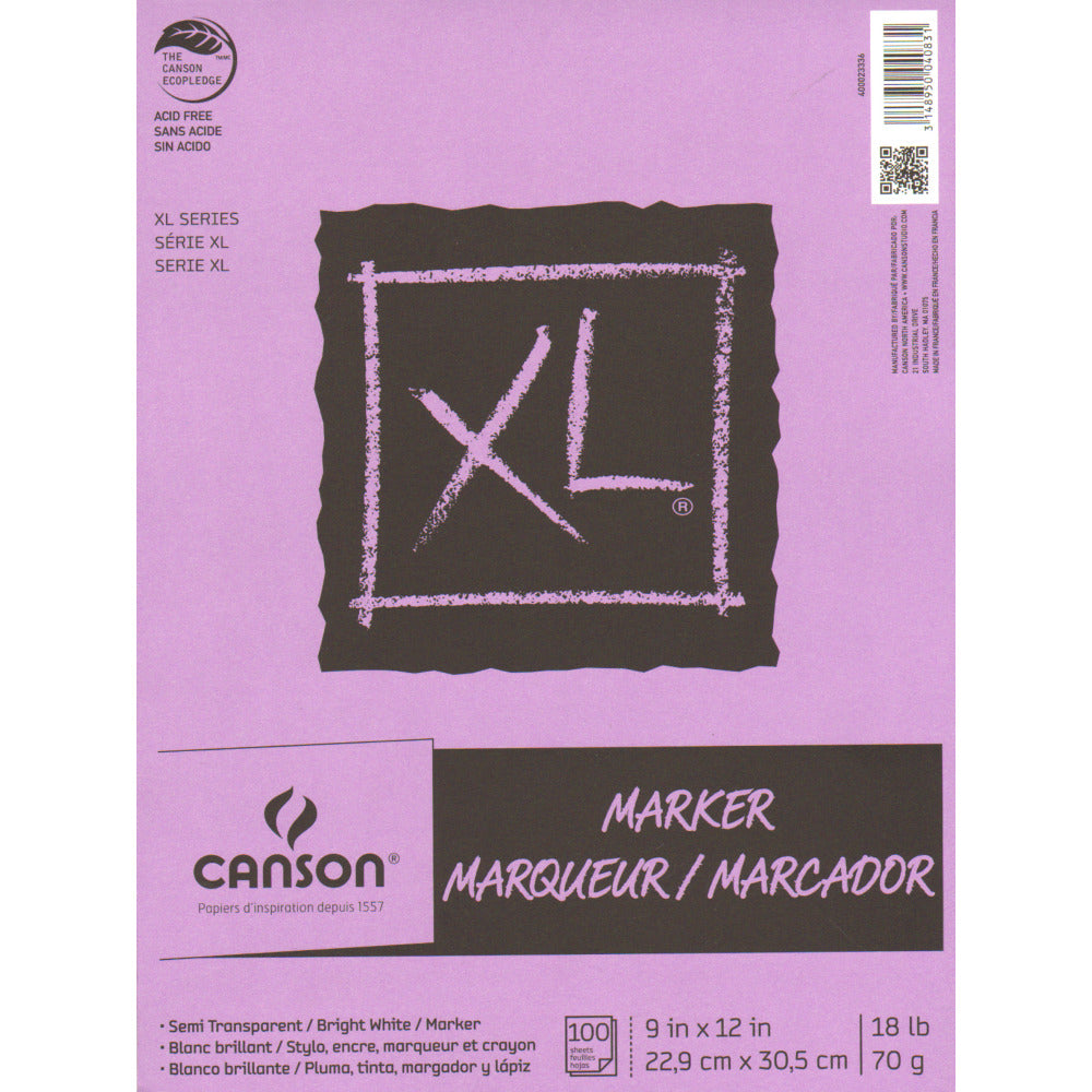 Canson XL Series Marker Pad, 9in x 12in, 100 Sheets