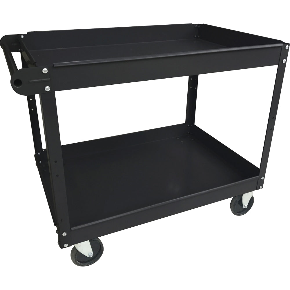 Lorell 2-Shelf Utility Cart, 16inW, Black