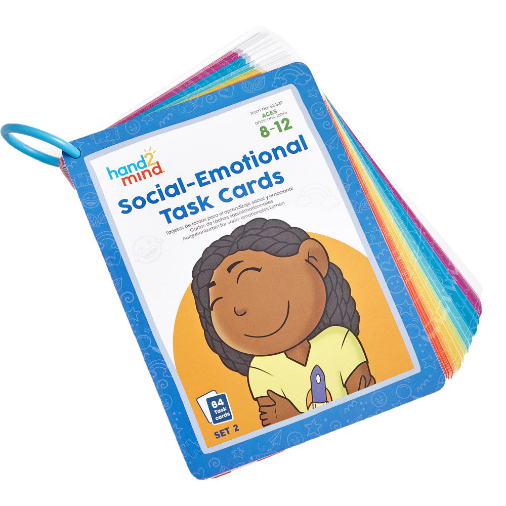 Hand2Mind Social-Emotional Task Cards, Grades 3 to 8, Set Of 64 Cards